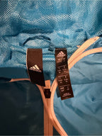 Adidas Blue White Hooded Half Zip Windbreaker Anorak Jacket Women’s S GT-0273