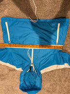 Adidas Blue White Hooded Half Zip Windbreaker Anorak Jacket Women’s S GT-0273