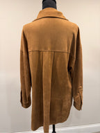 Mustard Seed Camel Faux Suede Button Front Shacket Shirt Jacket S GT-0274