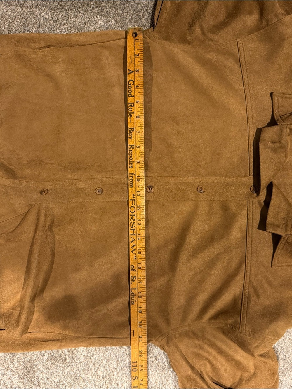 Mustard Seed Camel Faux Suede Button Front Shacket Shirt Jacket S GT-0274