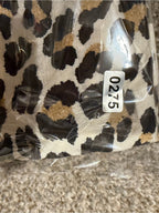 Entro Leopard Print Dolman Sleeve Striped V Neck Top Small GT-0275