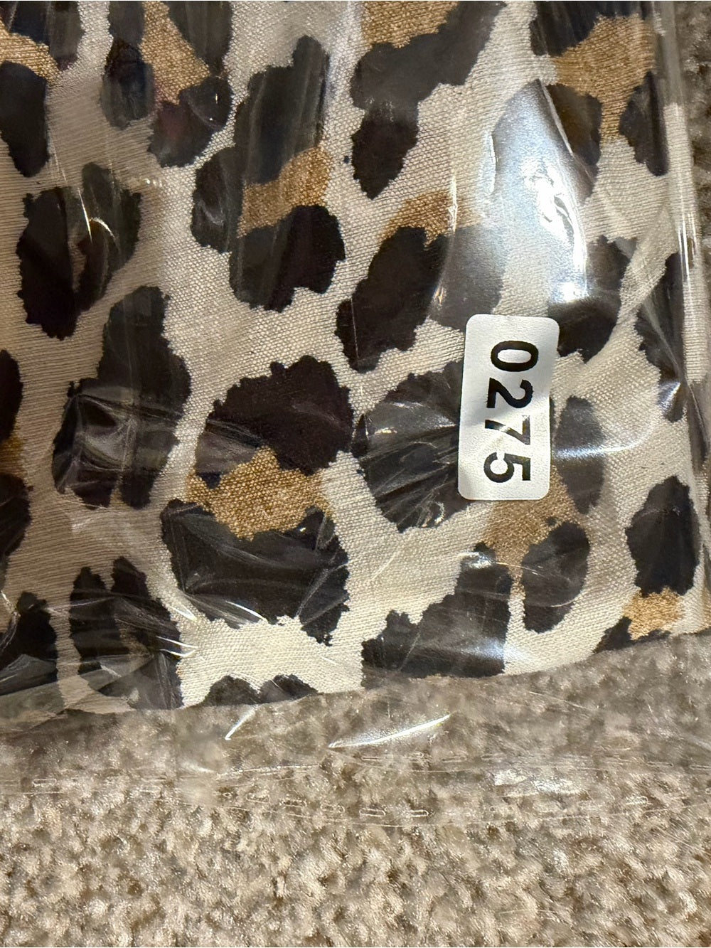 Entro Leopard Print Dolman Sleeve Striped V Neck Top Small GT-0275