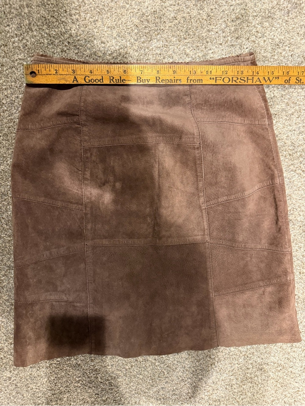 Limited Too Genuine Suede Leather Patchwork Mini Skirt Brown 3Jr GT-0277