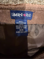Limited Too Genuine Suede Leather Patchwork Mini Skirt Brown 3Jr GT-0277