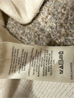 100% Cashmere Ivory Pearl Button Puff Sleeve Cardigan Sweater M GT-0278