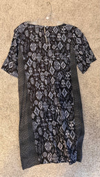 Michael Stars black and gray patterned tunic dress size small back