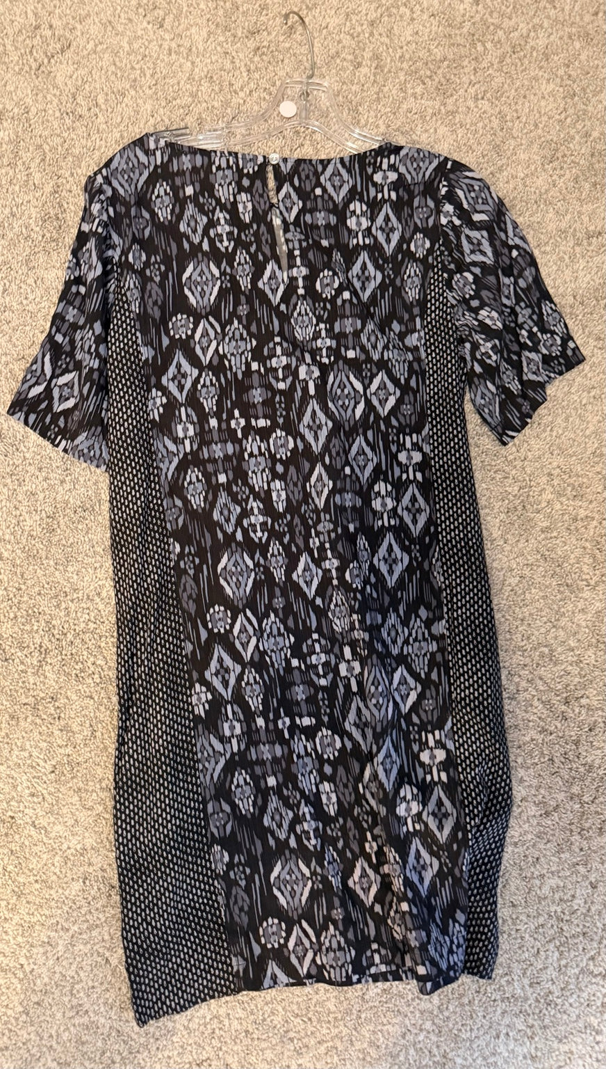 Michael Stars black and gray patterned tunic dress size small back