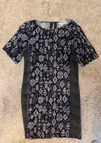 Michael Stars black and gray patterned tunic dress size small front
