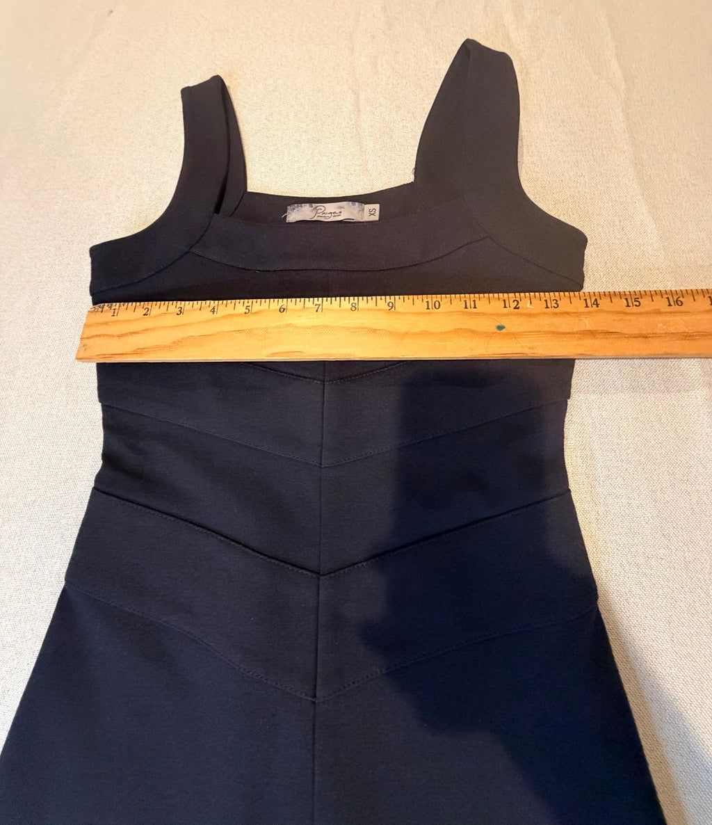 PAIGE black mini sheath dress size XS flat bust measurement