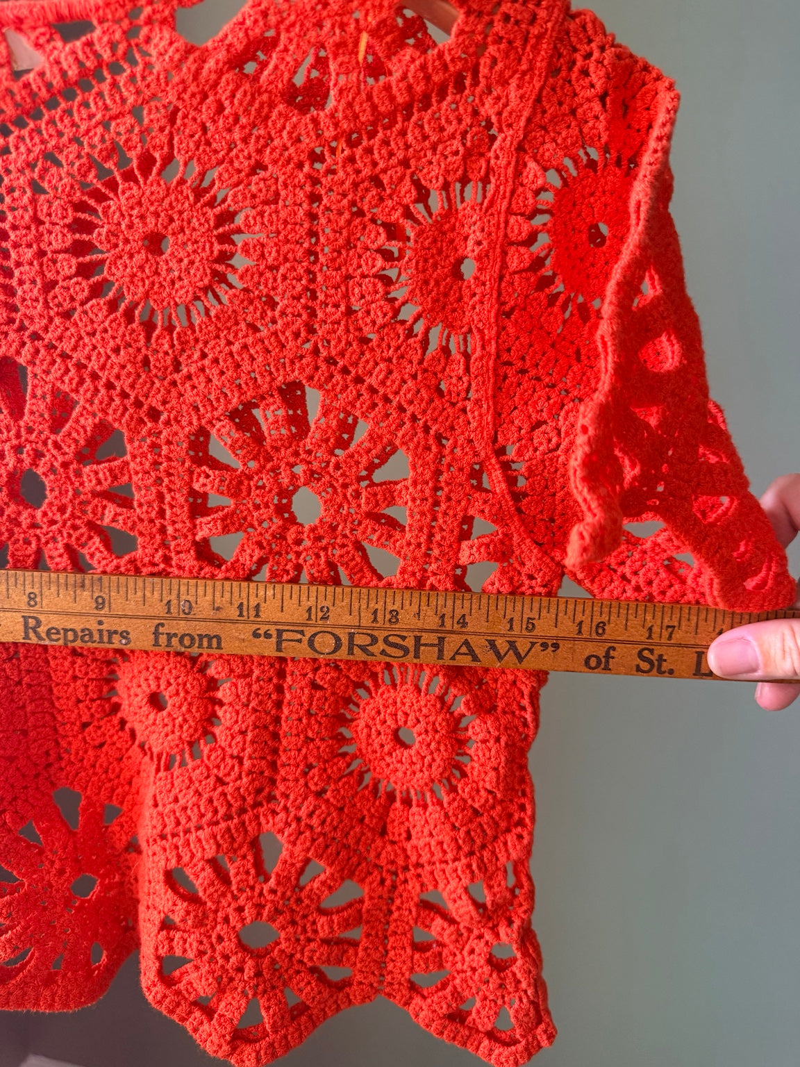Rebellion crochet crop top width measurement