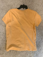 Golden yellow Rowdy graphic short sleeve women's tee back