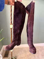 Sam Edelman brown suede over the knee boots front
