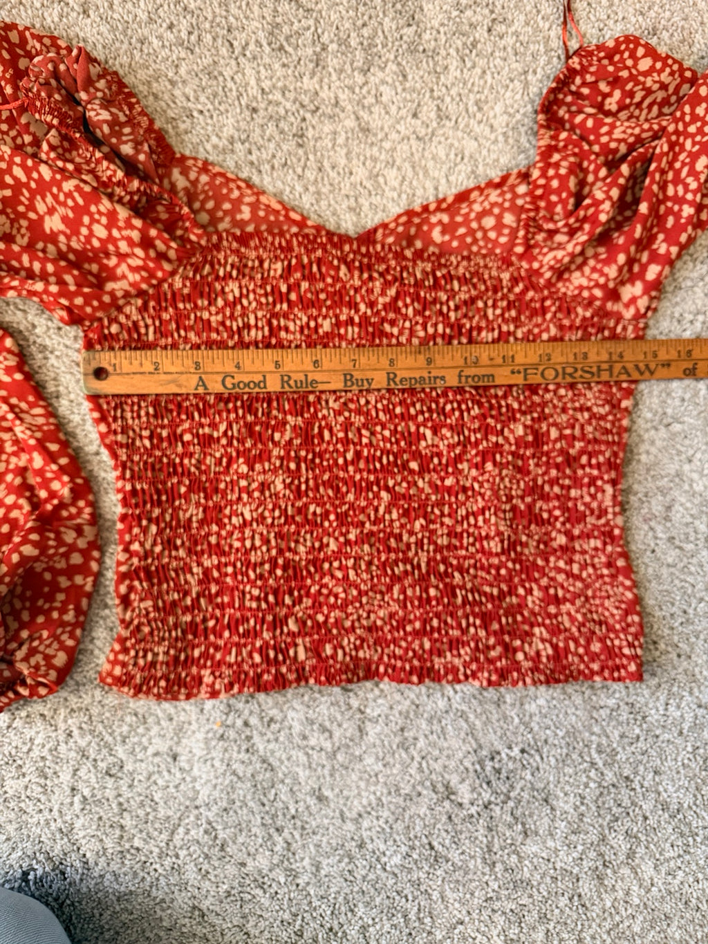 Sienna Sky smocked blouse width measurement