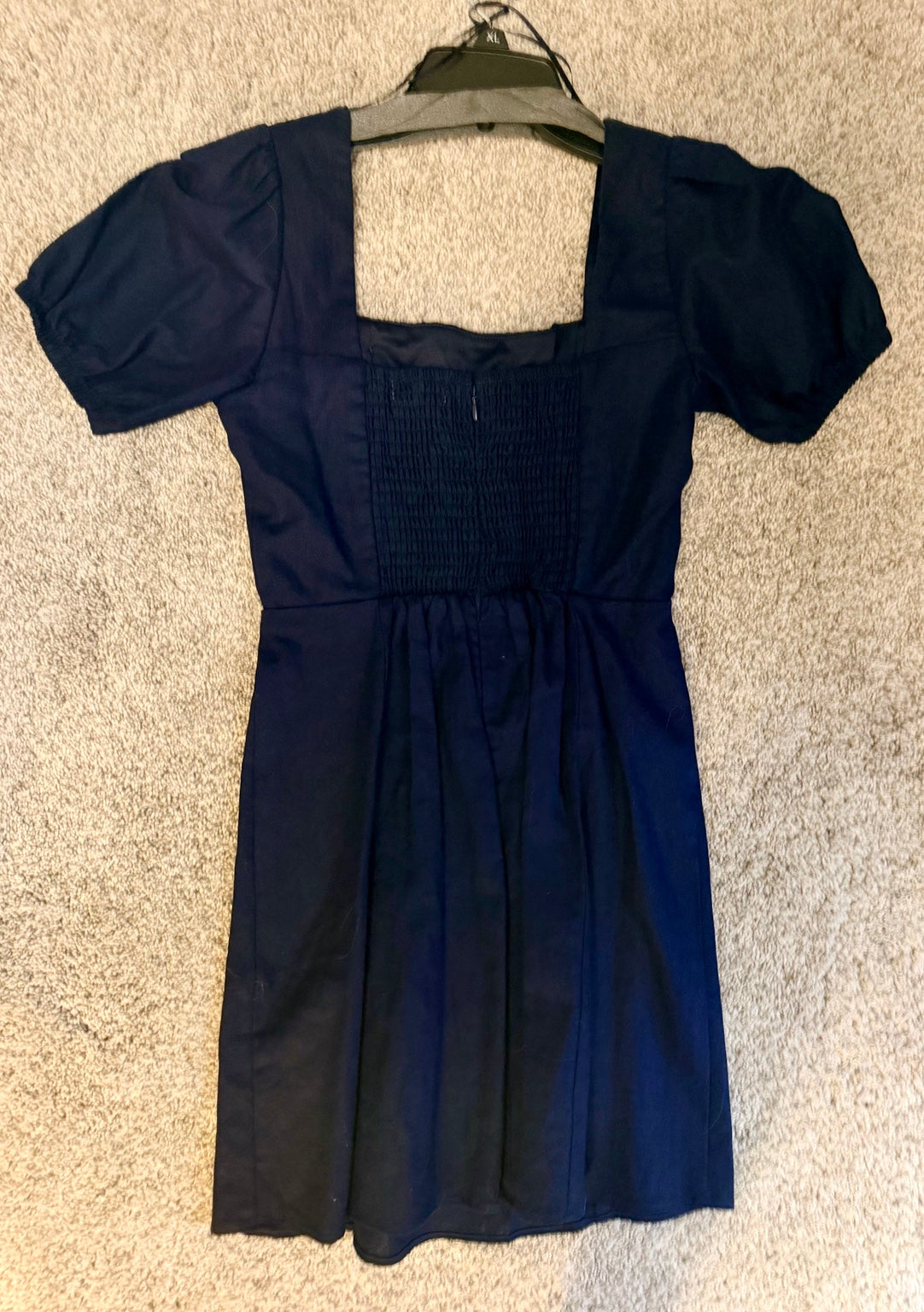 Socialite navy dress size small back measurement