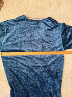 We The Free blue crushed velvet midi T-shirt dress