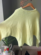 White Crow lime green oversized dolman sleeve sweater back